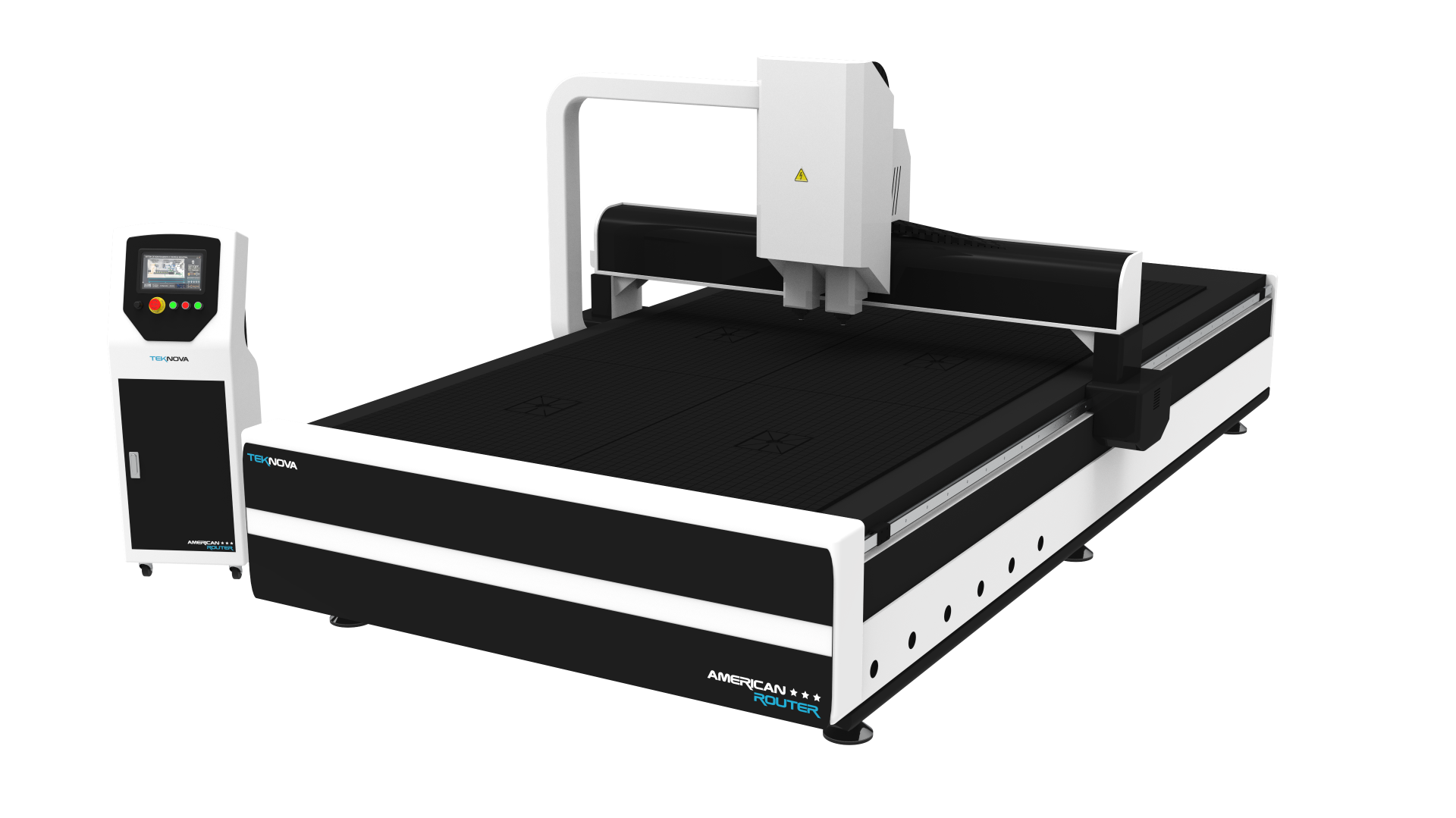 Router CNC American da Teknova com painel de controle externo fechado