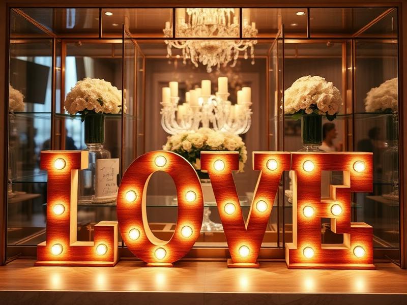 Letras decorativas em volume para vitrine e eventos