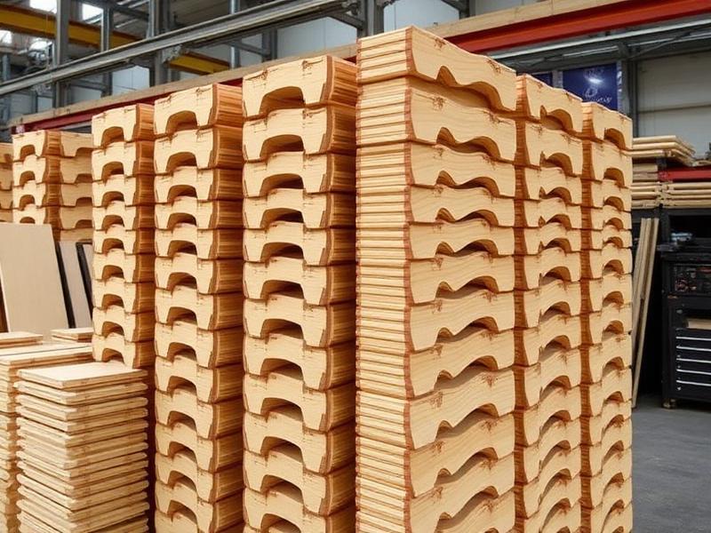 Peças de móveis produzidas em série em marcenaria